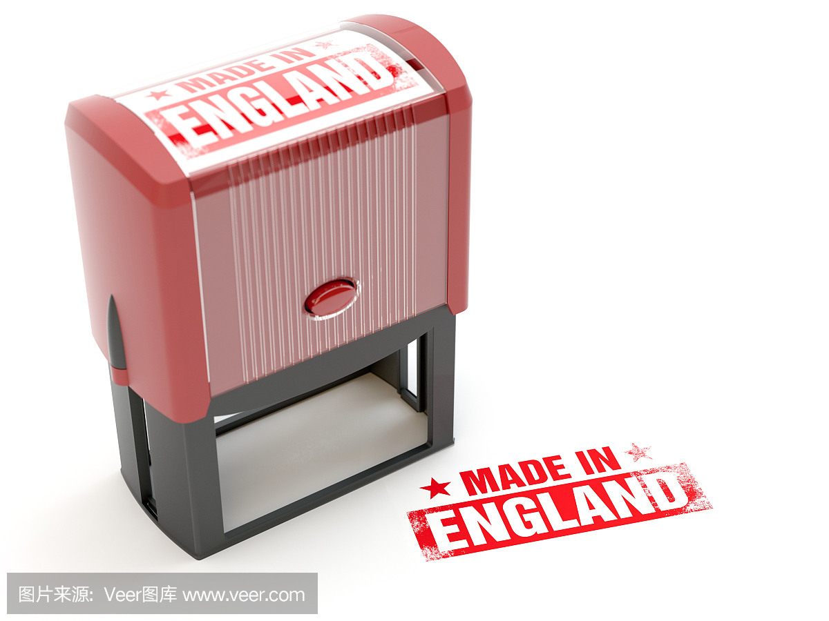 英国制造邮票- 3d插图